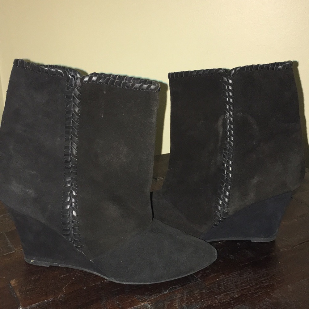 Charles David Suede Wedge Boots